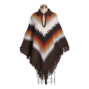 Vintage 1970’s Aztec fringe poncho/cape women's s/m